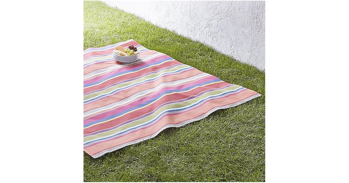 Crate & Barrel French Stripe 60" Square Picnic Blanket Best Picnic