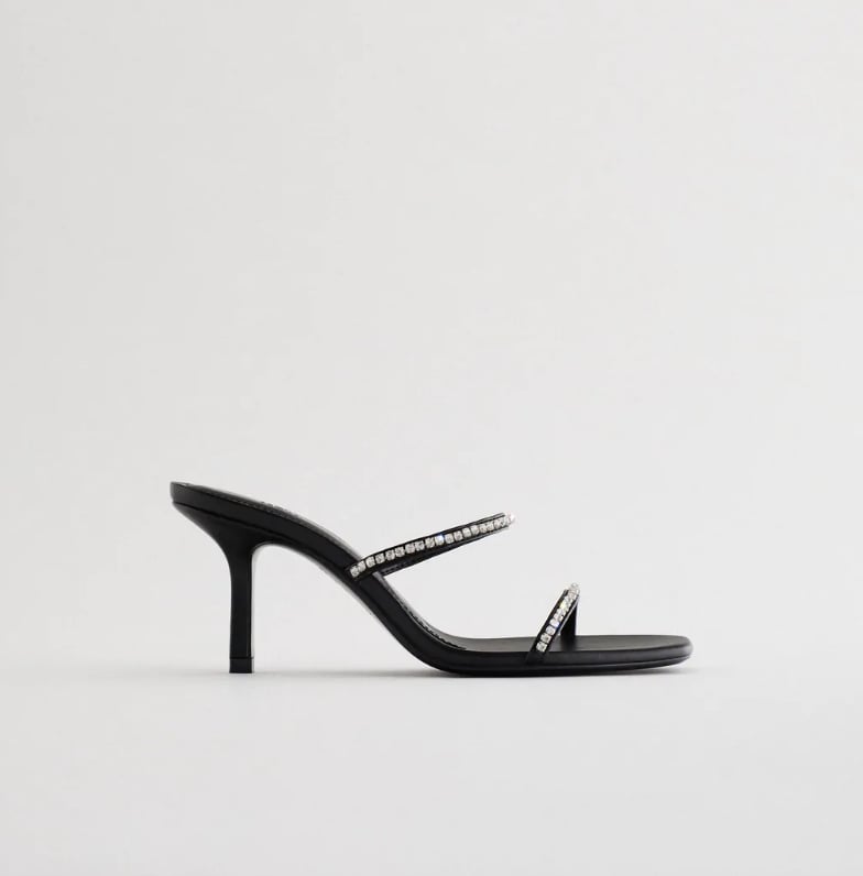 Zara Sparkly Heeled Strap Sandals