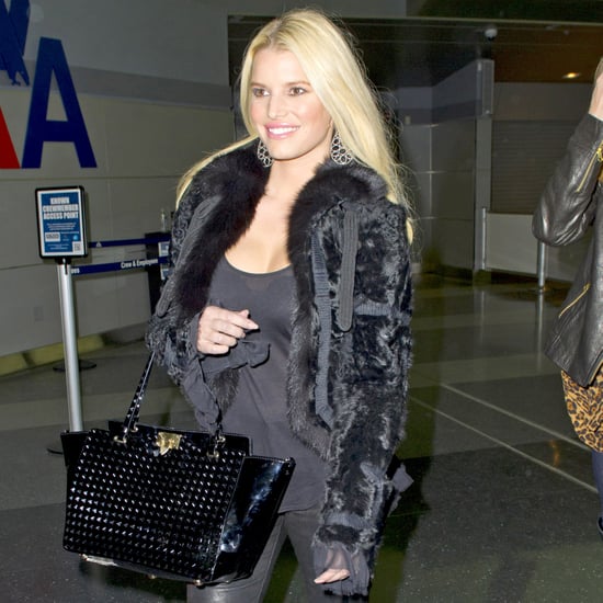 Jessica Simpson Wearing All Black at the Airport