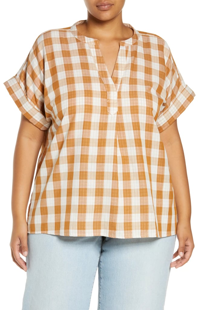 A Lightweight Blouse: Madewell Lakeline Gingham Double Face Cotton Popover Shirt
