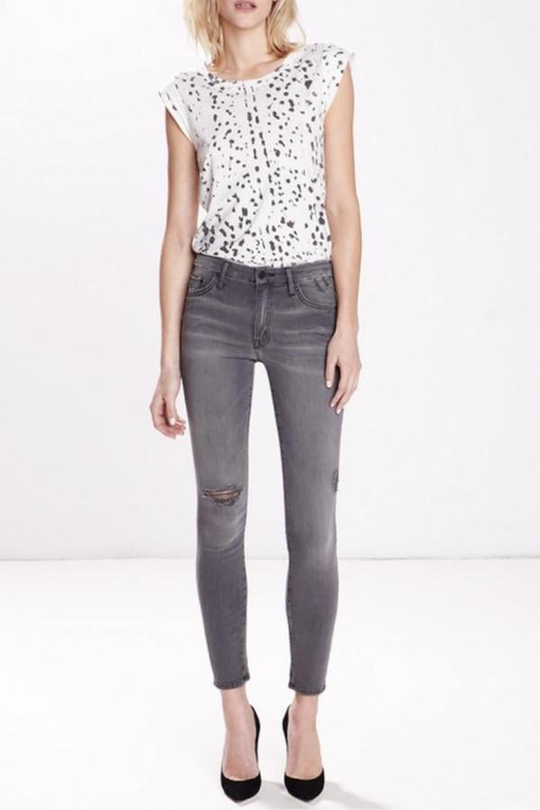 Mother Denim Charcoal Frayed Jeans ($196)