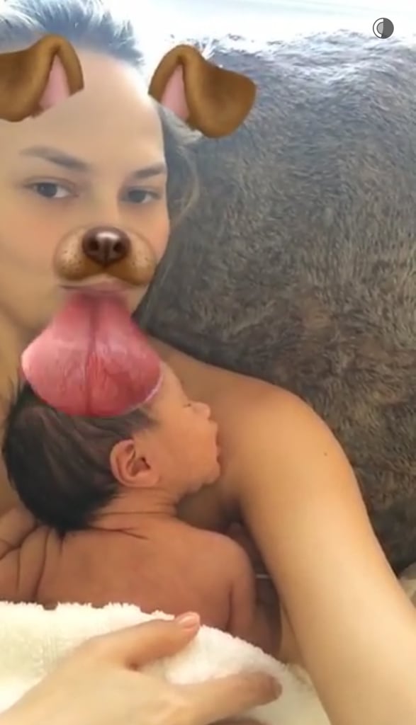 Chrissy Teigen With Luna Pictures