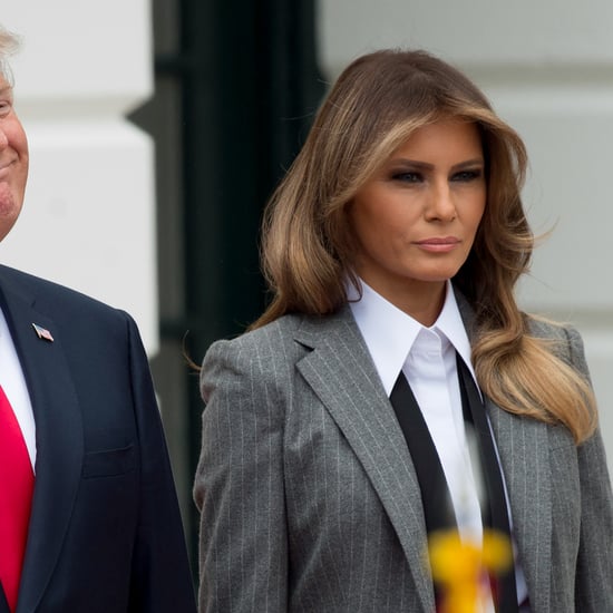 Melania Trump's Pinstripe Suit With Tie