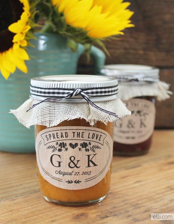 Rustic Jam Jar Favor Labels