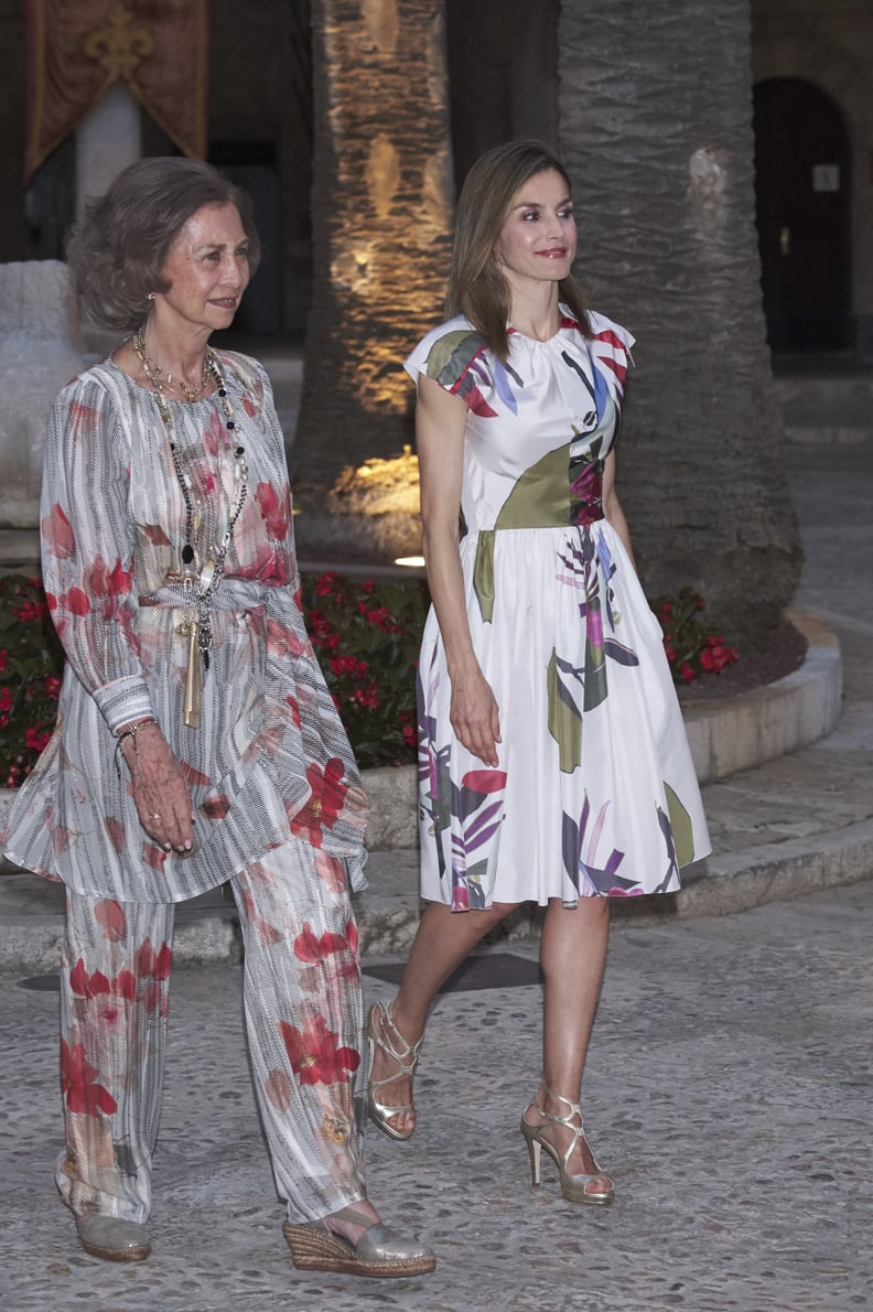 Queen Sofia and Queen Letizia Coordinated in Floral Outfits