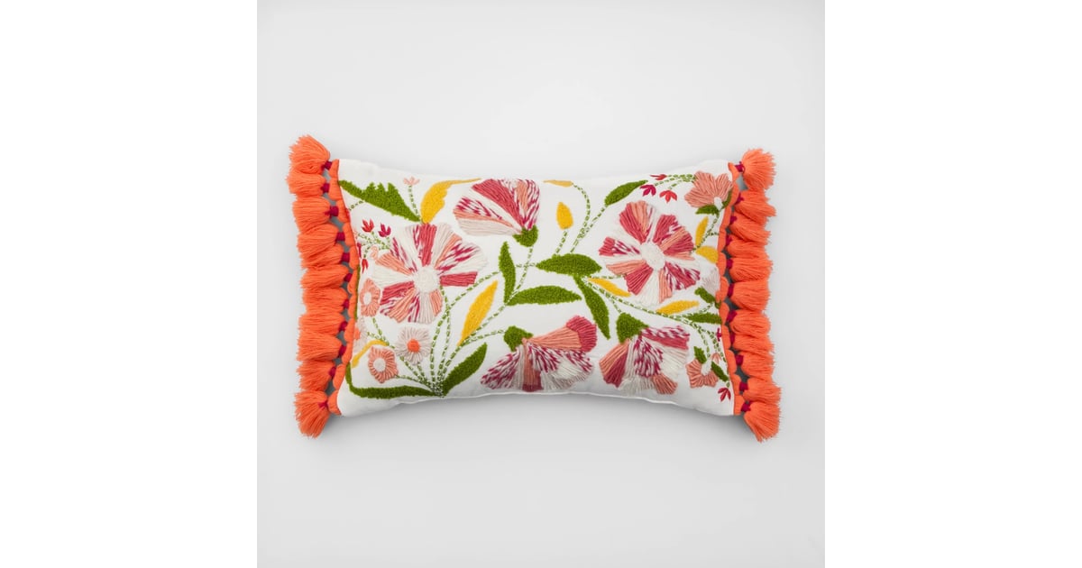 Get the Look Embroidered Floral Lumbar Throw Pillow Target Home