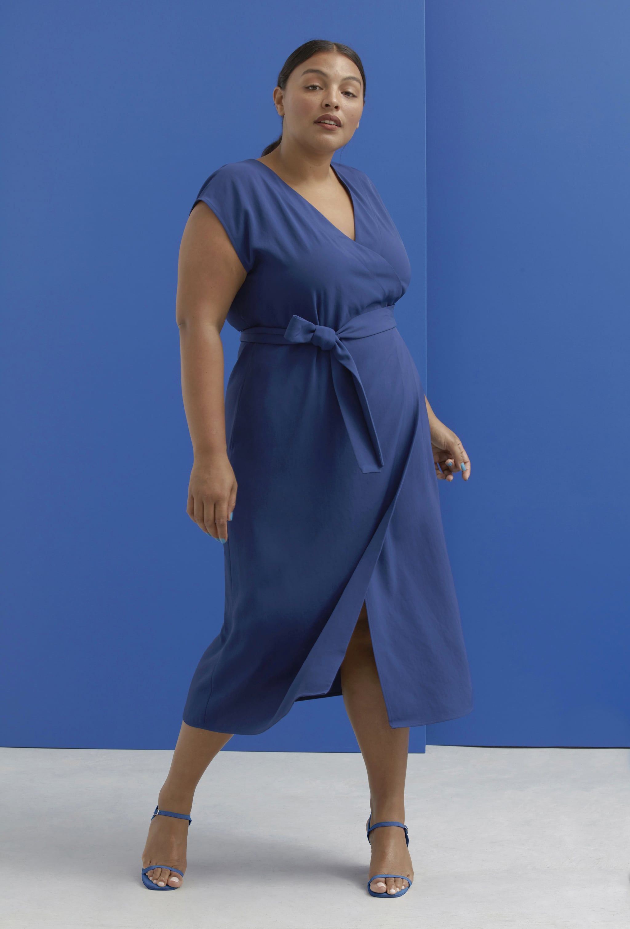 Bobeau crepe wrap dress 2025