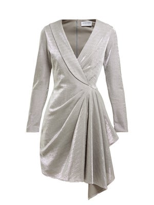 Osman Hanoi Cotton-Blend Asymmetric Mini Dress