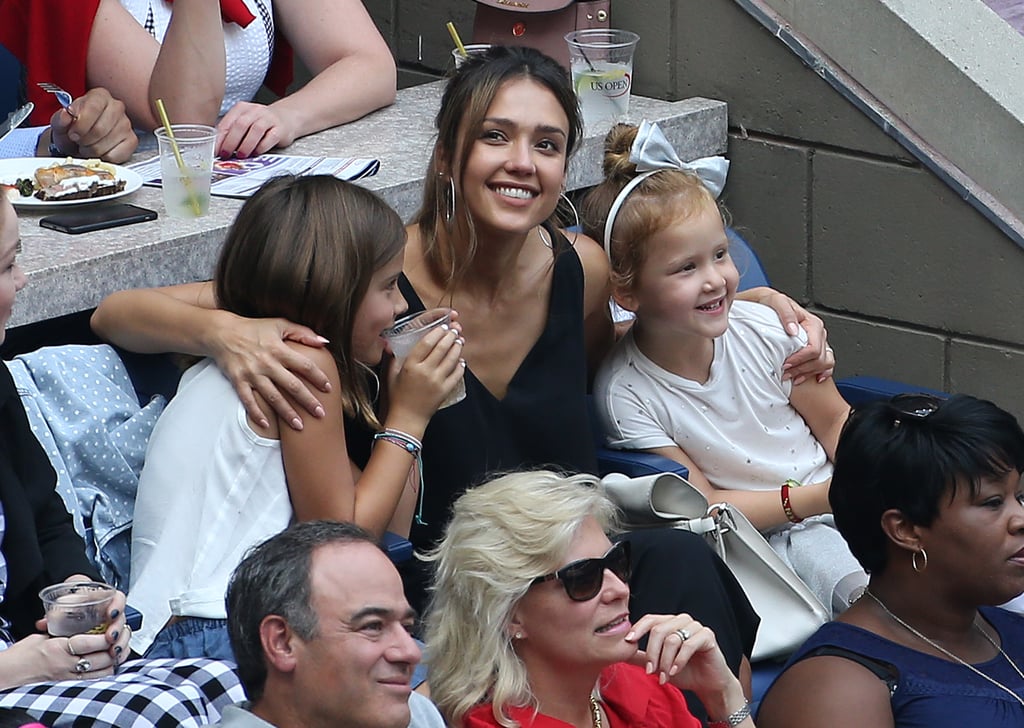 Jessica Alba and Her Daughters at US Open September 2016