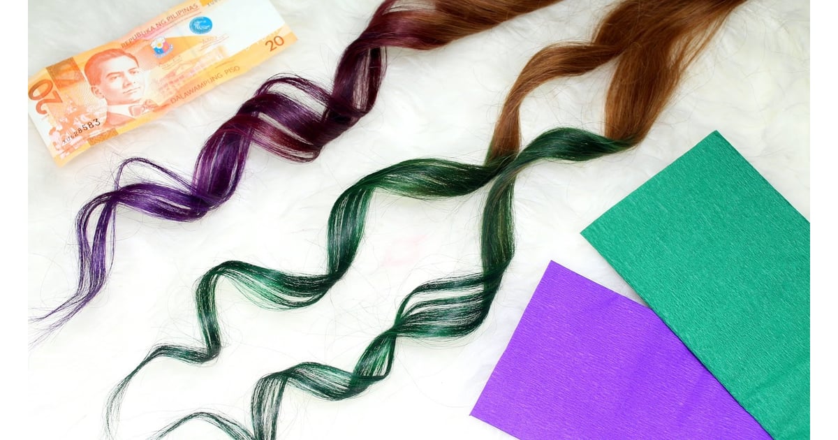 How To Dye Hair Rainbow Colors With Crepe Paper Popsugar Beauty