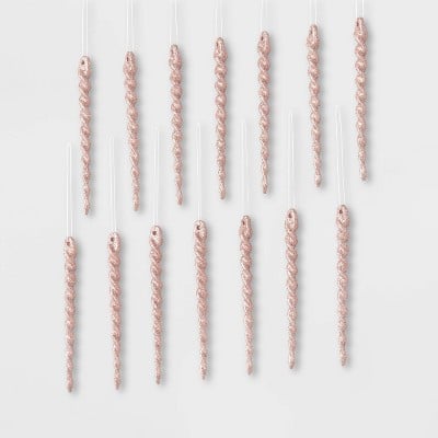 14ct Glitter Icicle Christmas Ornament