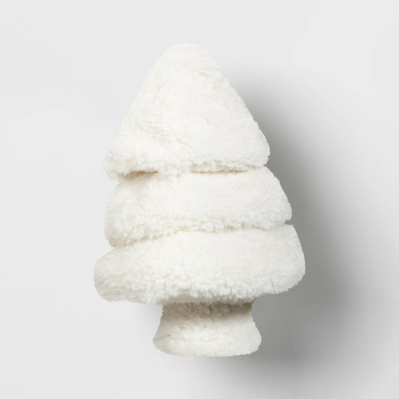 Shop Target's Faux Shearling Christmas Tree Pillow in White