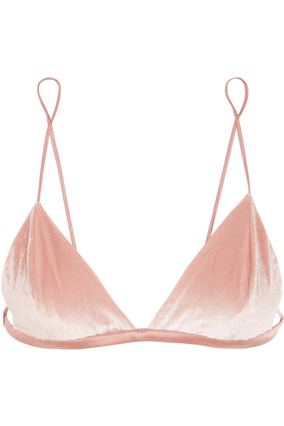 Fleur Du Mal Velvet Soft-Cup Triangle Bra, 32 Sexy Pink Lingerie Pieces  You'll Want to Wear Beyond Valentine's Day