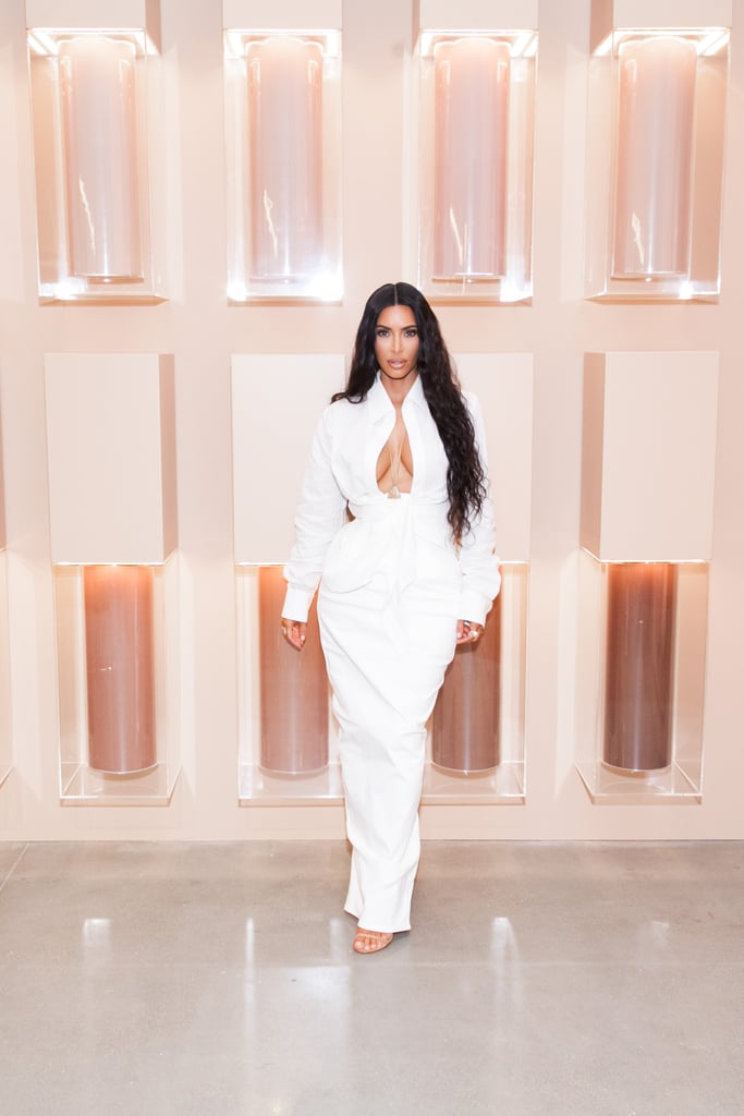 Kim Kardashian's White Shirt and Skirt June 2018