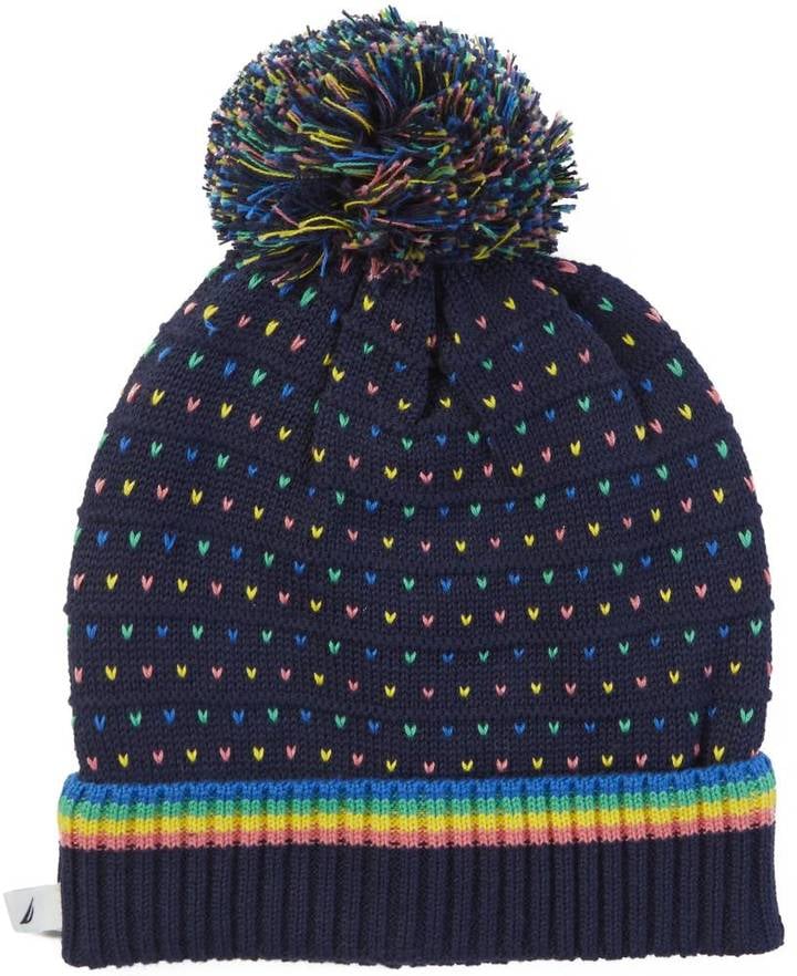 Nautica Rainbow Heart Pom Hat