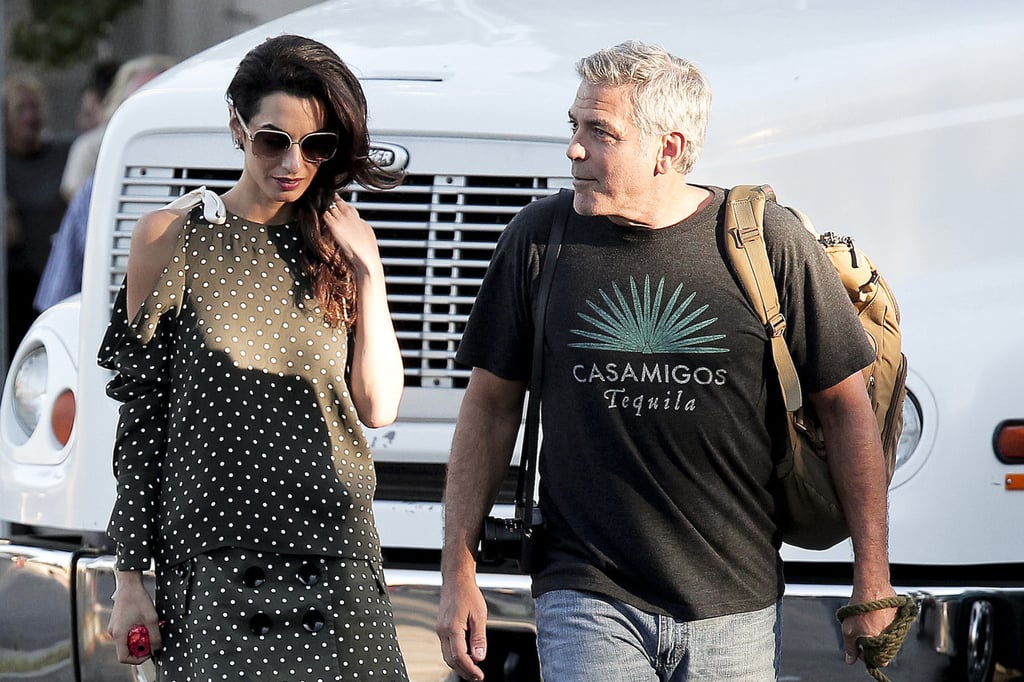 Amal Clooney Polka-Dot Outfit in LA October 2016