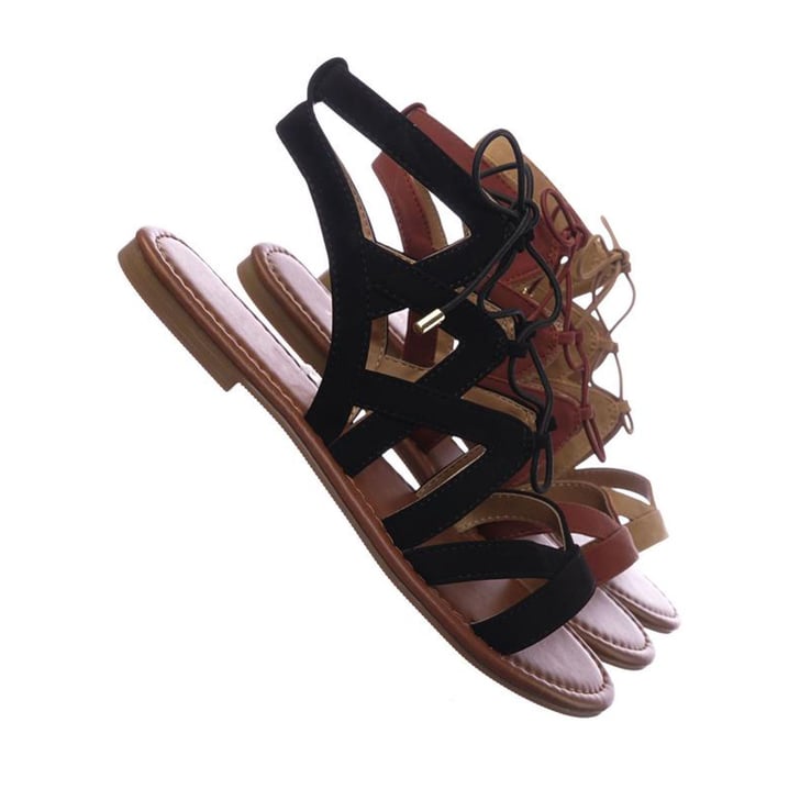 Roman Gladiator Strappy Elastic Lace-Up Cutout Sandals | Best Sandals ...