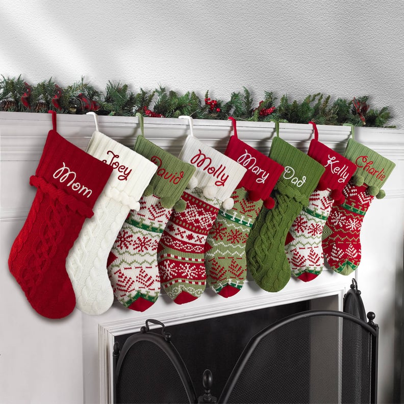 Personalized Snowflake Knit Christmas Stocking