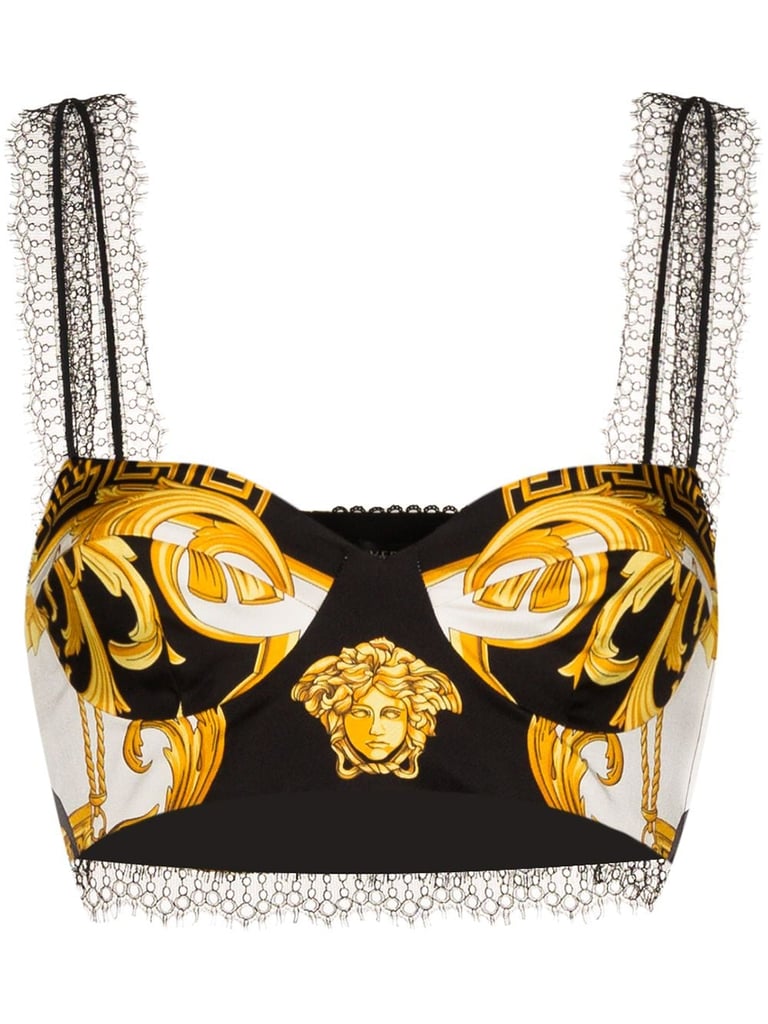 Versace Baroque Print Cropped Bra Top