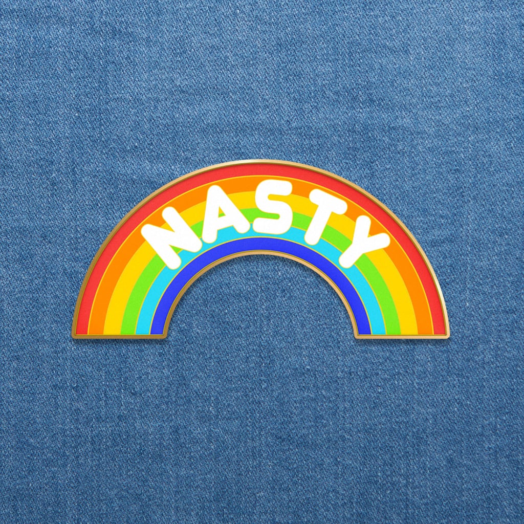Nasty Retro Rainbow Enamel Pin ($10)