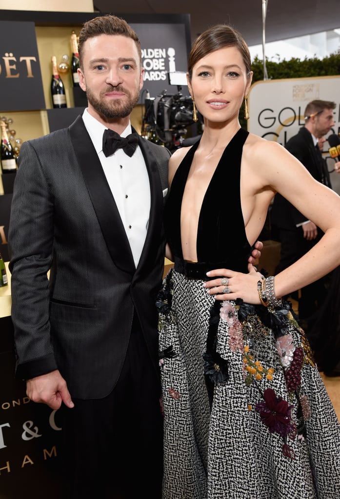 Justin Timberlake and Jessica Biel at the 2017 Golden Globes