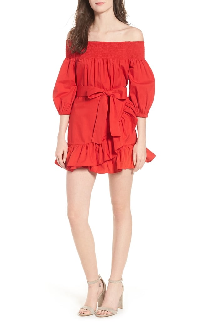 Tularosa Maida Faux Wrap Ruffle Dress