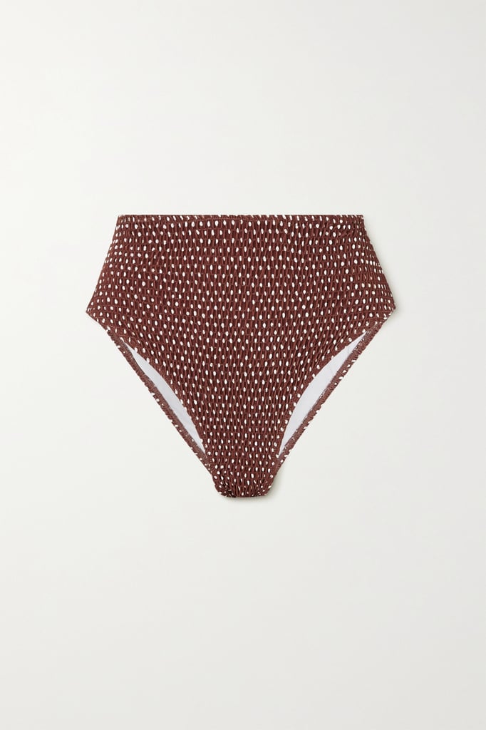 Faithfull The Brand + Net Sustain Shirred Polka-Dot Bikini Briefs