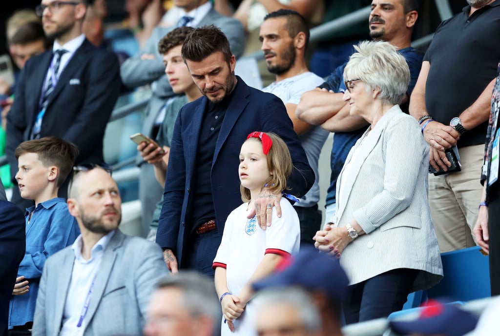 David Beckham and Harper at World Cup Pictures June 2019