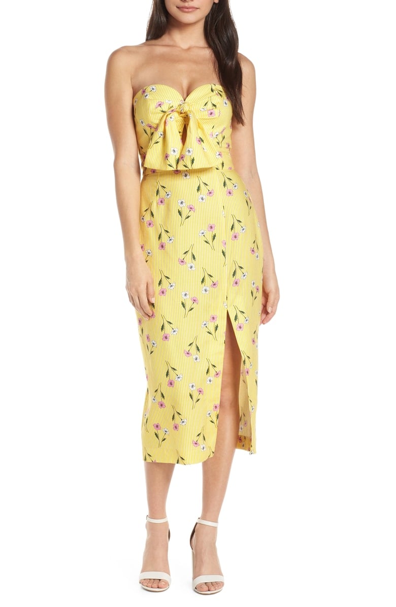 Finders Keepers Limoncello Strapless Midi Dress