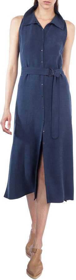 Akris Punto Sleeveless Belted Shirtdress