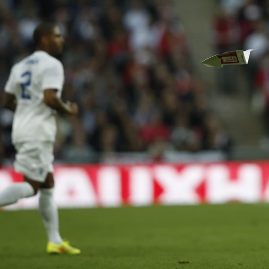 Paper Airplane Hit a Player in England vs. Peru Game | Video