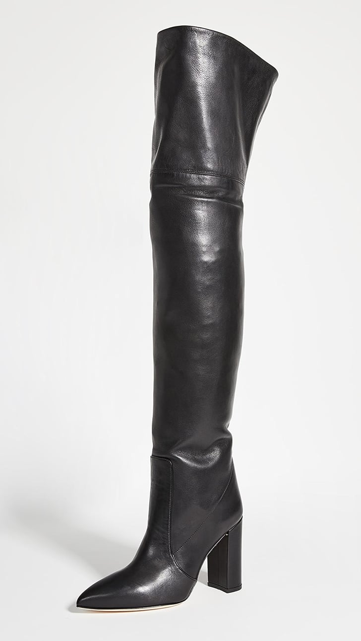 Paris Texas Calf Leather Over The Knee Boots | How to Wear Over-the ...