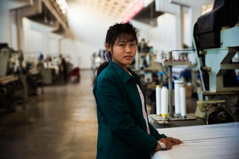 At a Textile Factory in Pyongyang