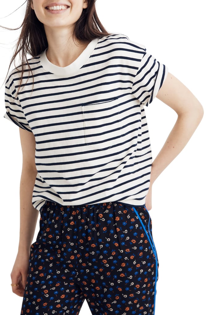 Madewell Baker Stripe Easy Crop Tee