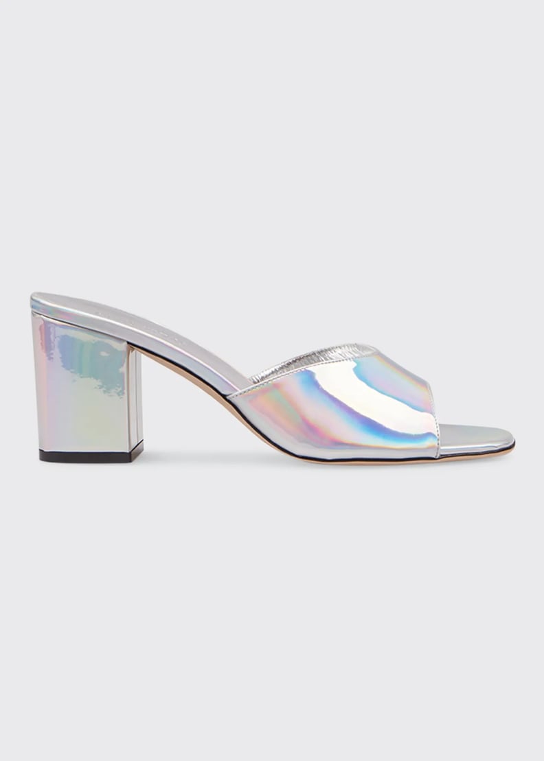 Paris Texas Anja Iridescent Leather Mule Sandals