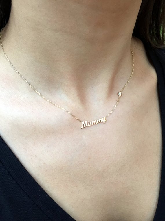 mama necklace with birthstones