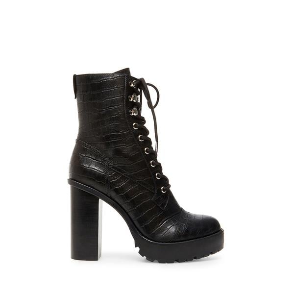Steve Madden Lisalove Black Crocodile Boots