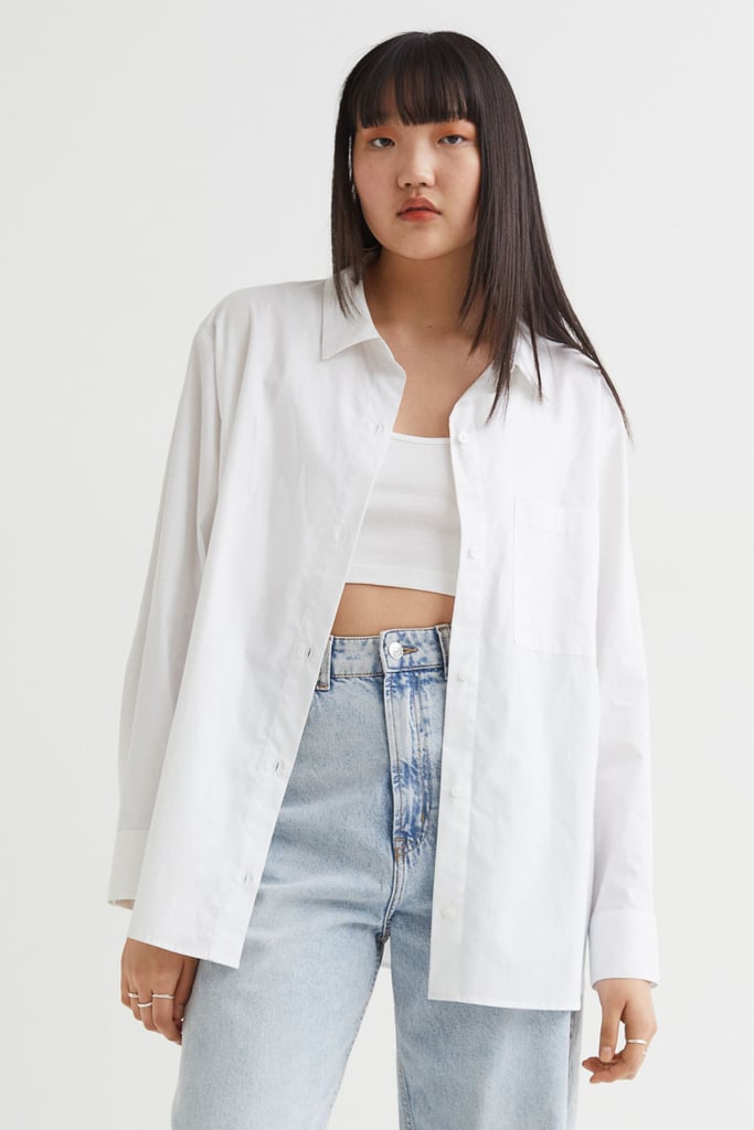 Coastal Grandmother Outfit Ideas: H&M Oversized Cotton Shirt