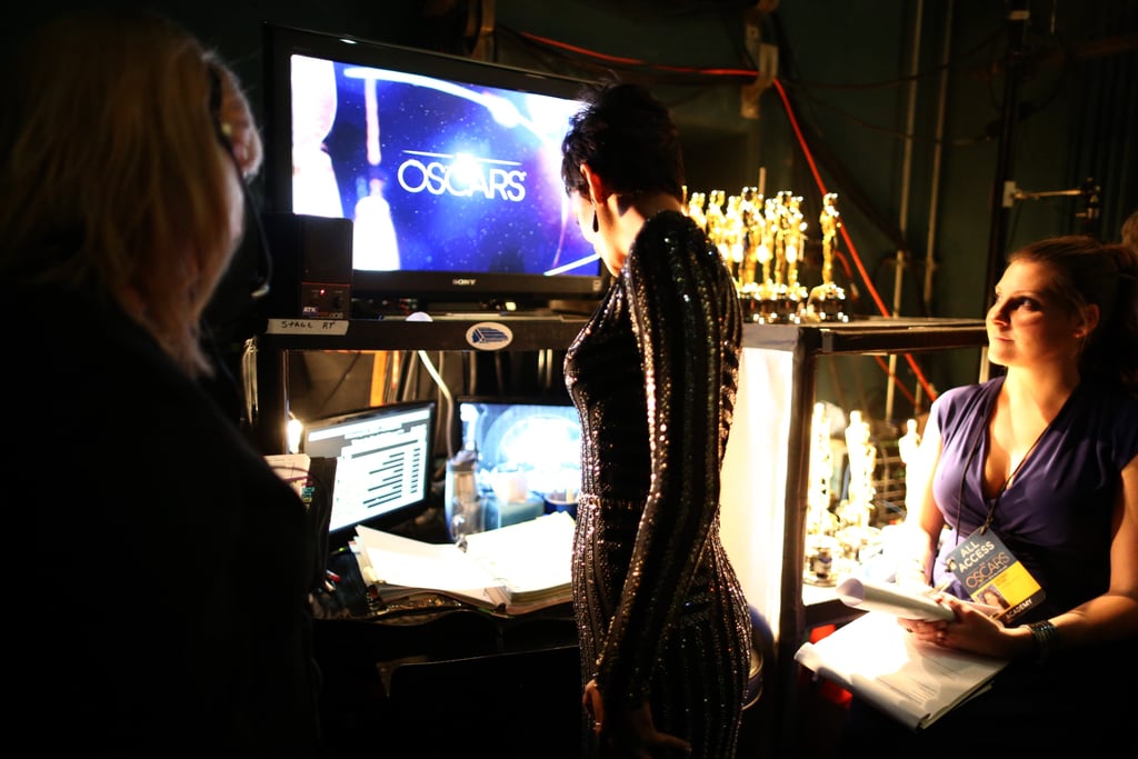 Halle Berry backstage at the 2013 Oscars.
Halle Berry backstage at the 2013 Oscars.