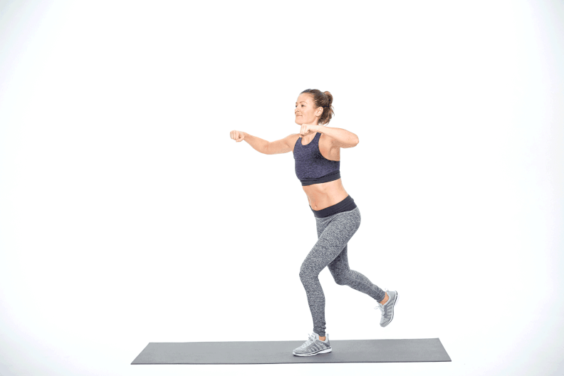 Lunge With Shoulder Squeeze