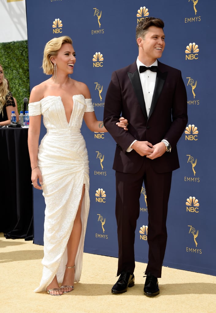 Scarlett Johansson and Colin Jost at the 2018 Emmys