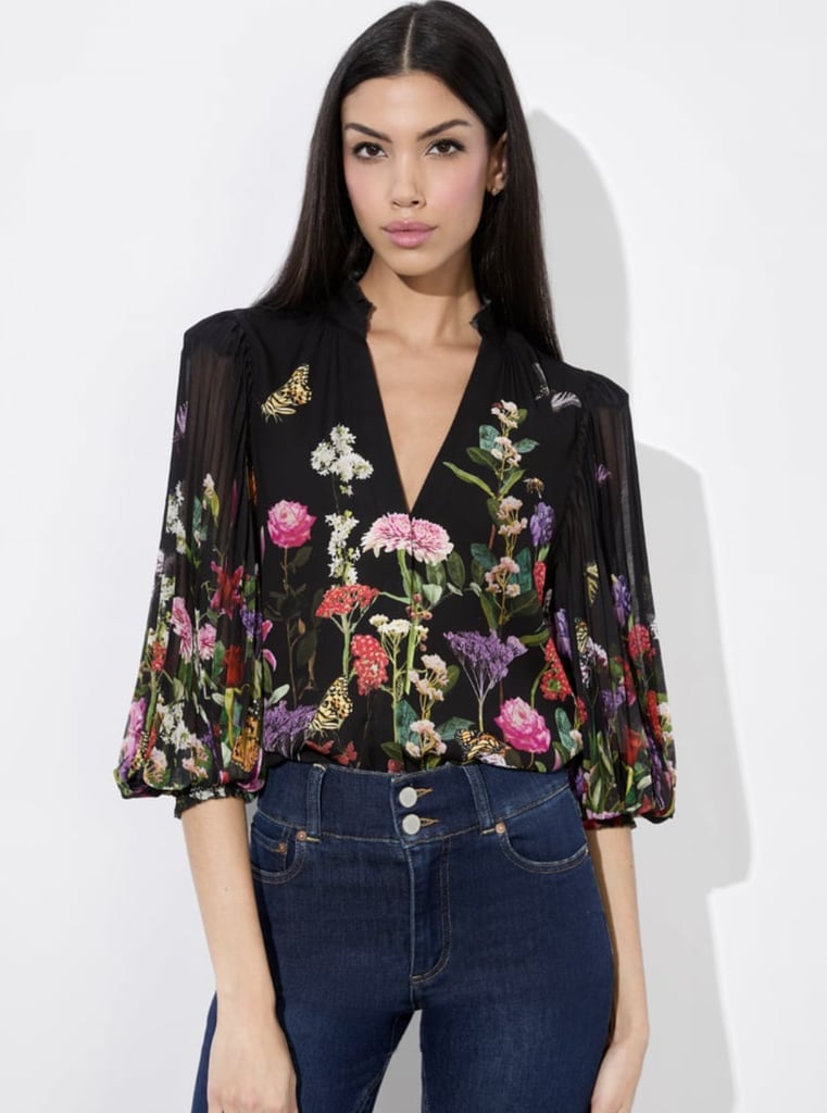 alice + olivia 'Ilan' Button Front Blouse
