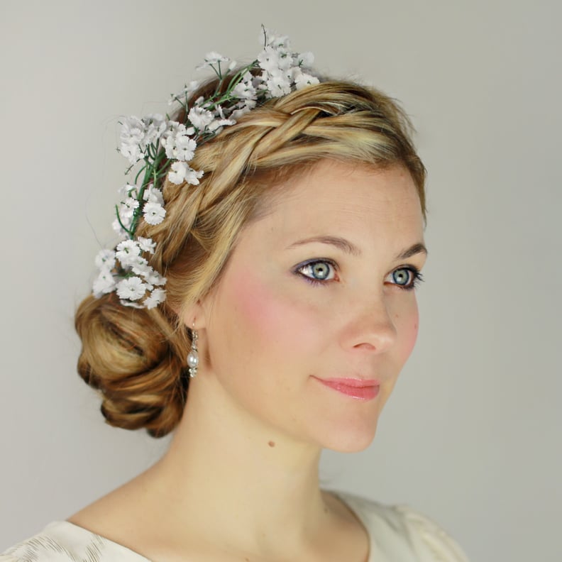 Plaited Updo With Fresh Flowers