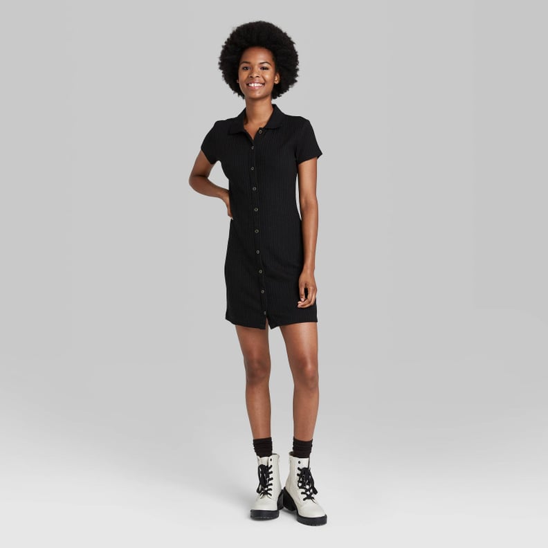 An Affordable Shirt Dress: Wild Fable Short Sleeve Bodycon Polo Dress