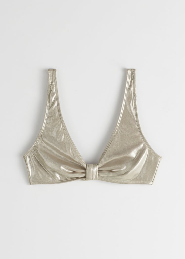 & Other Stories Metallic Tie Bikini Top