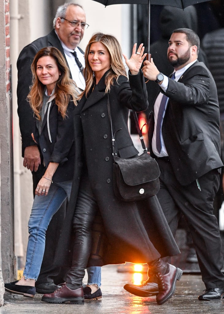 Jennifer Aniston Maroon Boots December 2018