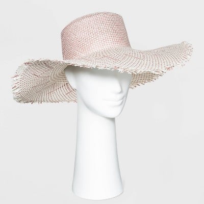 Universal Thread Women's Wide Brim Straw Boater Hat With Fringe