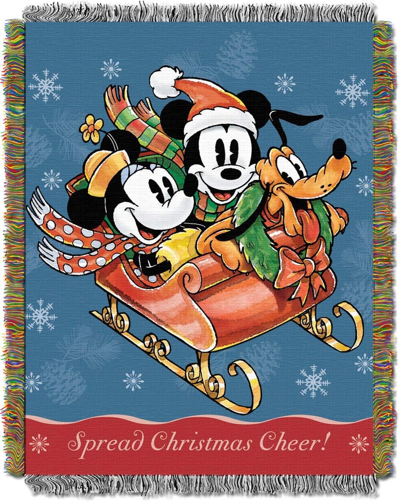 Disney's Mickey Mouse, "Sleigh Ride" Woven Tapestry Throw Blanket