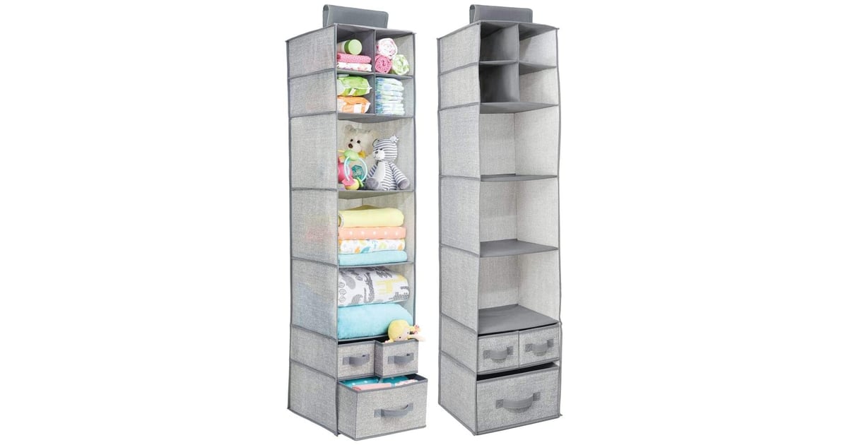 Diapers Holds Wipes Gray MetroDecor 7828MDB Textured Print mDesign Soft Fabric Over Closet Rod Hanging Storage Organizer with 10 Shelves for Child/Kids Room or Nursery Shoes 2 Pack Blankets Diapers Holds Wipes Gray MetroDecor 7828MDB Textured Print mDesign Soft Fabric Over Closet Rod Hanging Storage Organizer with 10 Shelves for Child/Kids Room or Nursery Shoes 2 Pack Blankets