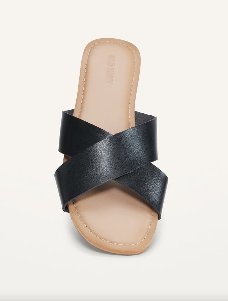 Criss-Cross Faux-Leather Sandals 